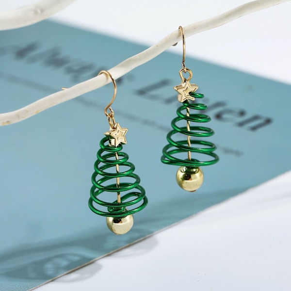 Juletrær Spiral Øredobber Feminine Julepynt