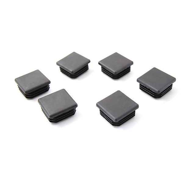 40 st möbel fyrkantiga ändkåpor plast fyrkantiga rörplugg 20mm X 20mm rörpluggar halkfri matta svart rektangulär ändkåpa insätt pluggar rörskydd Fo