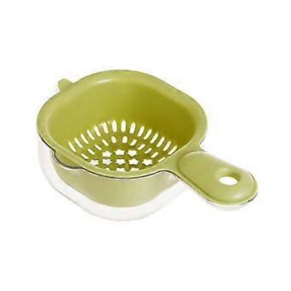 Köksdurkslag Skål Set 2 i 1 Frukt Grönsak Tvätt Mat Sil Korg för Pasta Spaghetti och Sallader Green