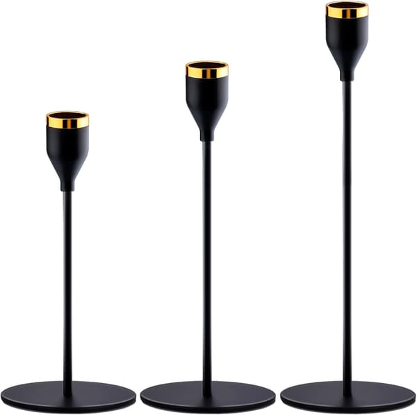 3 ljusstakar Le Noir bröllopsljusstake olika storlekar 24/28