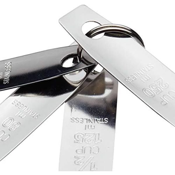 Set med 4, silver, måttsats, rostfritt stål måttsked