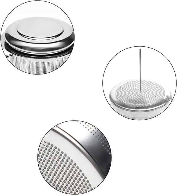 Tesil 2 stk. Teinfuser med låg i rustfrit stål