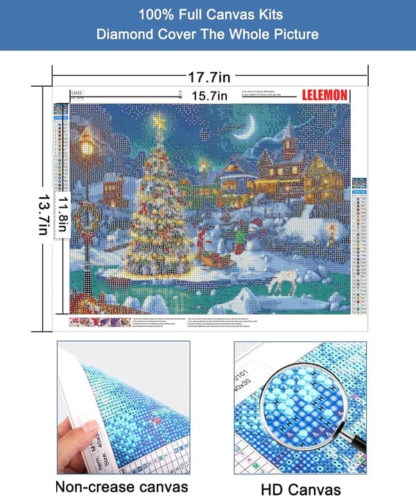 Julklapp diamantmålning kit, vinter diamantkonst för vuxna, 5