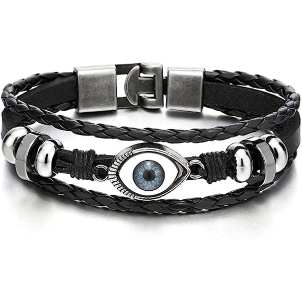 Europa och USA Turkiet Blå Öga Vävd Läderarmband H