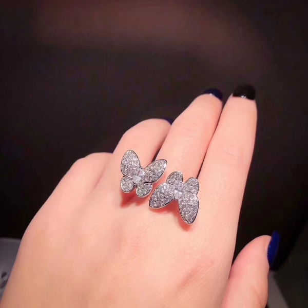 Twin Butterfly Fairy Ring med justerbar öppning