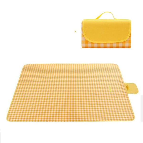 Vattentät picknickfilt, sandavvisande, strandfilt, picknickmatta för utomhusbruk, camping, strand, vandring 150*100cm gul