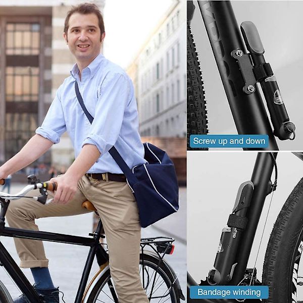 Mini cykelpumpe med trykmåler 120 Psi