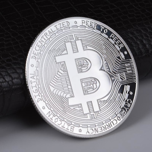 10 guldpläterade Bitcoin-mynt Samlargåva Metal Antik Replika Silver