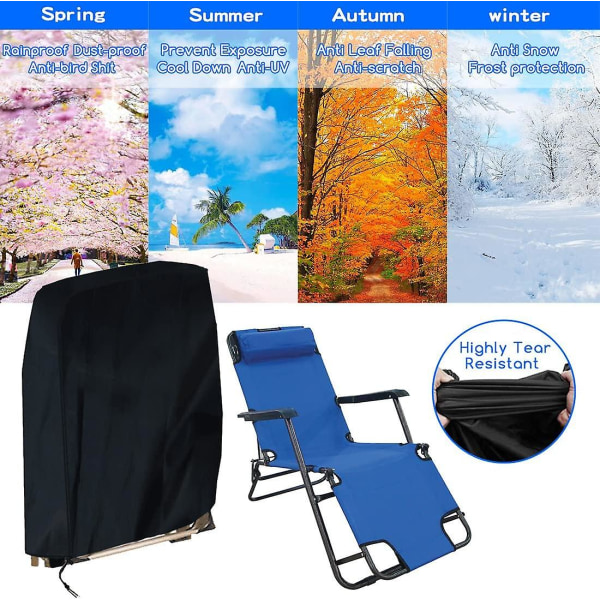 Beskyttende betræk til sammenklappelig chaiselongue, cover Transat Jardin Anti-uv, vandtæt, støvtæt, 210d Oxford Housse Relax Jardin Pour Chaises Longues, faut