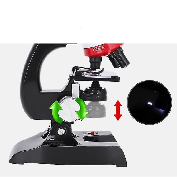 Barn 1200x zoom vetenskapligt mikroskop, biologiskt mikroskop för barn och studenter
