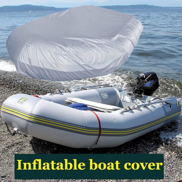 UV-bestandig oppustelig bådbetræk, grå, 380*94*46cm