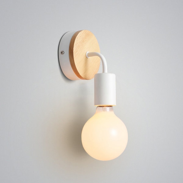 1 stk Lille hvid trævæglampe Moderne Minimalistisk Industriel trælampe Væglampe Boligindretning