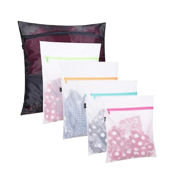 5 stk Mesh Vaskeriposer - 1 Ekstra Stor, 2 Store og 2 Mellomstore Vaskeriposer Vaskeri Reise Vaskeripose