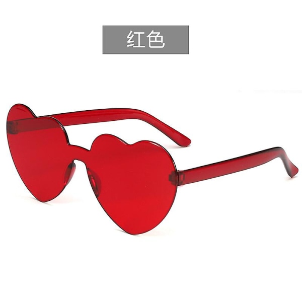 Hjärtformade solglasögon båglösa solglasögon för Mardi Gras Summer Party Beach Solglasögon
