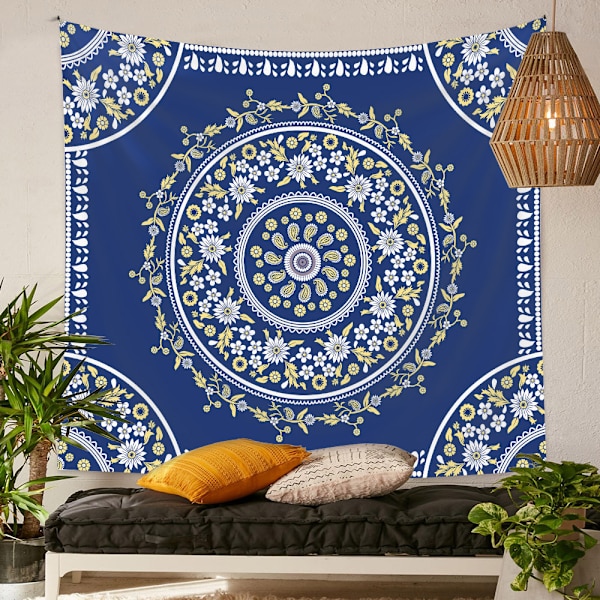 150×200cm Boheemi Gobelini - Sininen Kukka, Gobelini Dekor