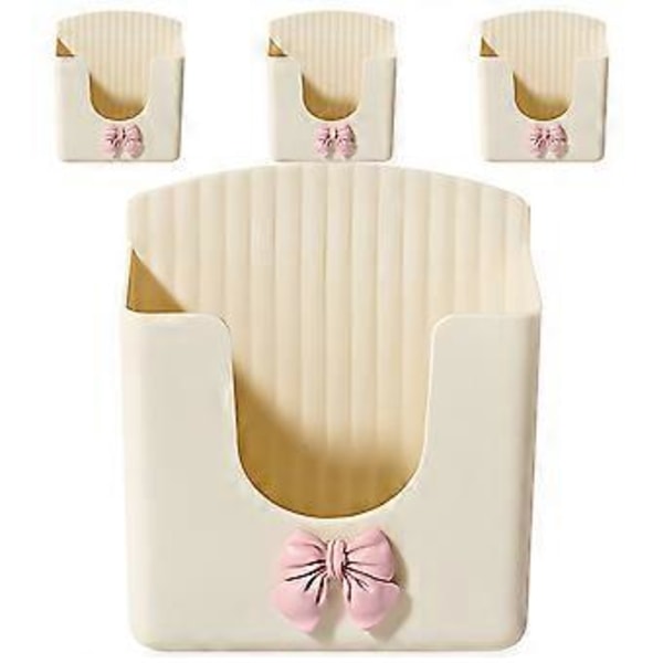 4 stk. Fjernkontrollholder Veggfeste Fjernkontrollholder Fjernkontrollboks Telefonladerholder Beige Beige