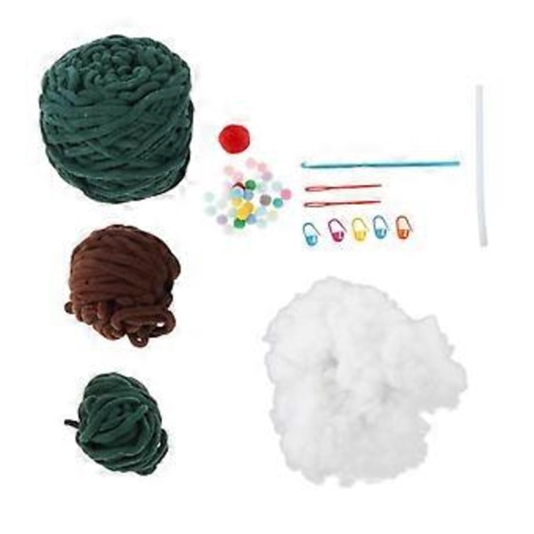 Joulukuusi Virkkaussetti Koristeet Käsin Neulottu Pehmeä DIY Käsityö Virkkuukoukut Valmistussetit Lapsille Aikuisille Pääsiäinen Tyttöystävä Aloittelijoille() green