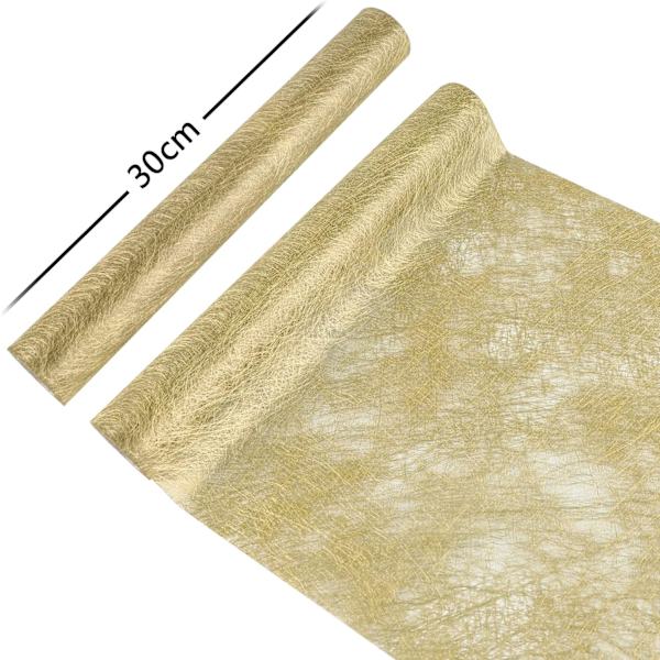 1 stk. Guld Genanvendelig Dekorativ Non-Woven Stof Bordsløber, Elega