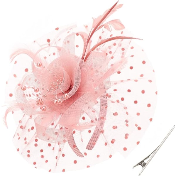 Kvinnors Fascinatorer Hatt Cocktail Party Te Huvudbonad Blomma Mesh Organza Band Fjädrar på ett Hårband