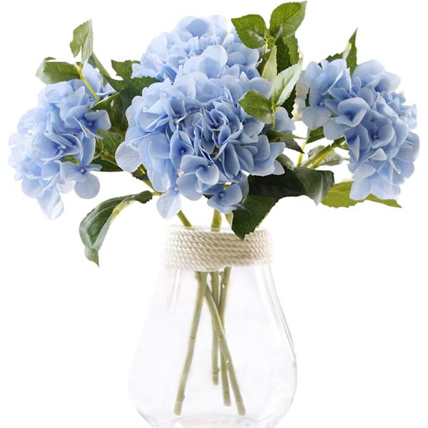 Konstgjorda blommor Blå Hortensia 3PC Konstgjord Hortensia Blomma