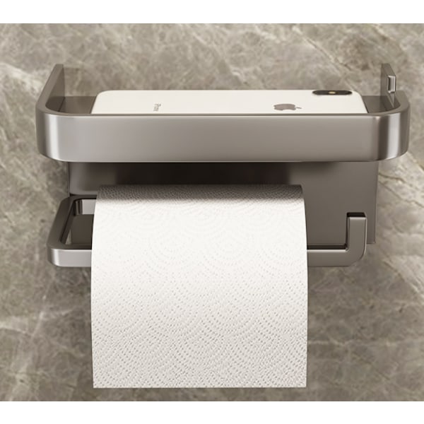 K02 harmaa pyssy koukulla, wc-paperiteline, värillinen matkapuhelin p