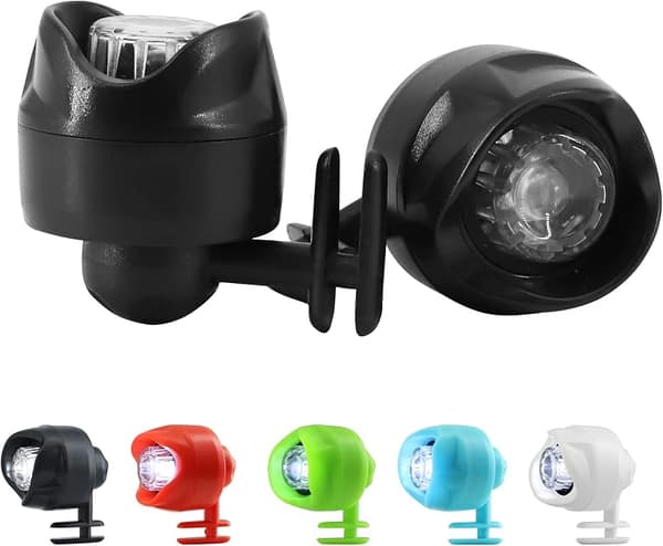 Sorte forlygter til Croc-sko - 2X Glow in The Dark LED-clogs Sh