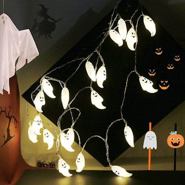Halloween Ghost Fairy Lights, 3m 20 Led Ghost String Lights Led Battery Operated String Lights For Halloween Garden Party Decoration