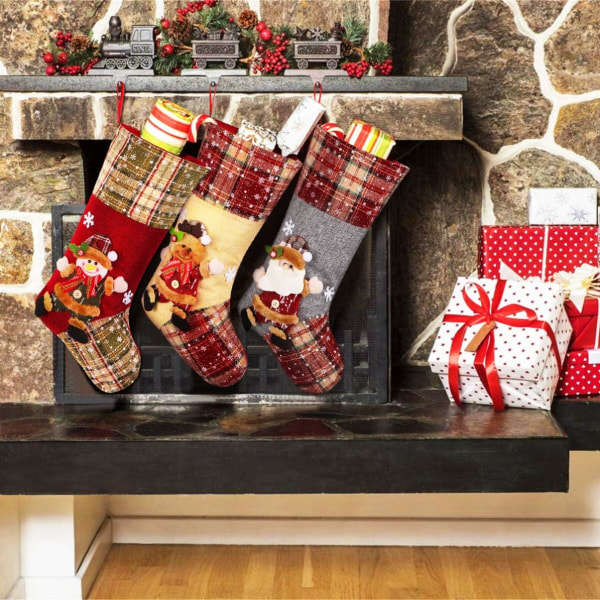3-pack Julstrumpor Julklappspåsar Godispåsar Bedsi