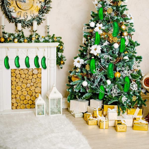 4 st julgurka ornament i glas