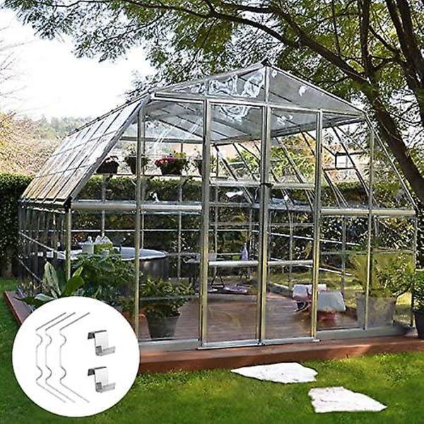 100 st växthusklämmor för glas, rostfritt stål växthusglasklämmor fönsterklämmor - 50 st växthus W fjäderklämmor