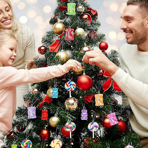 Färgglada Lollipop Björnar Lera Hänge Godis Lollipop Charms För DIY Handgjorda Hantverk