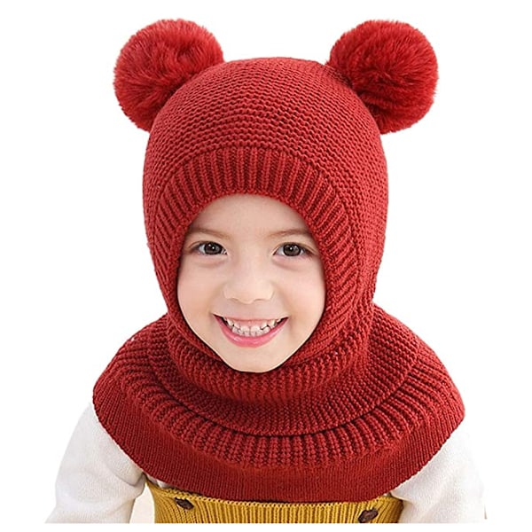 Baby Flicka Pojke Balaclava Söt Mössa Halsduk Vinter Varma Öronmuffar Kn