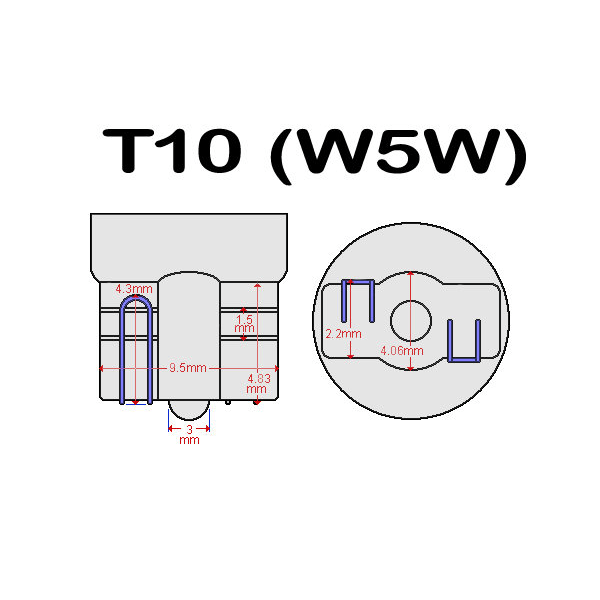 2X T10 w5w Dekoder Modstand Problem Løsning canbus Sort One Size