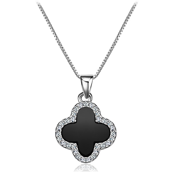 Agat fyrklöver halsband dam S925 sterlingsilver enkel nyckelben