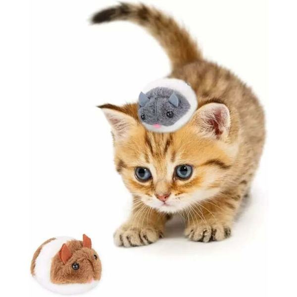 Katt leksak, 2 stycken plyschmus, automatisk kattmusleksak, katt leksak set, interaktiv katt leksak husdjur leksaker för katt kattunge