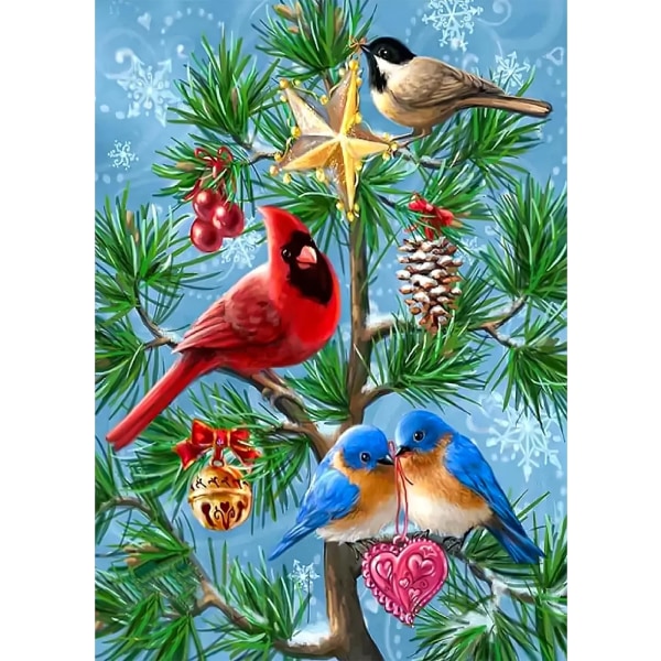 30x40cm / 12x16 i Christmas Diamond Painting Kit Cardinal Birds