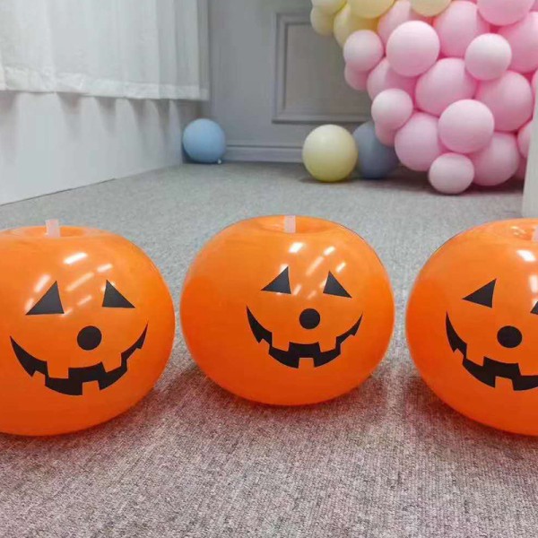 10-pak LED-lysende balloner, Halloween-balloner græskar dekoration