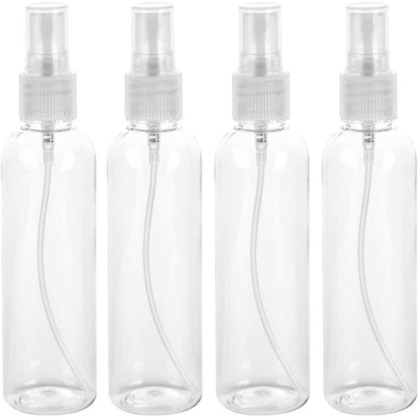 4 st 100 ml sprayflaska Bärbar påfyllningsbar Hållbar findimma sprutflaskor Vätskeautomater Tom plast