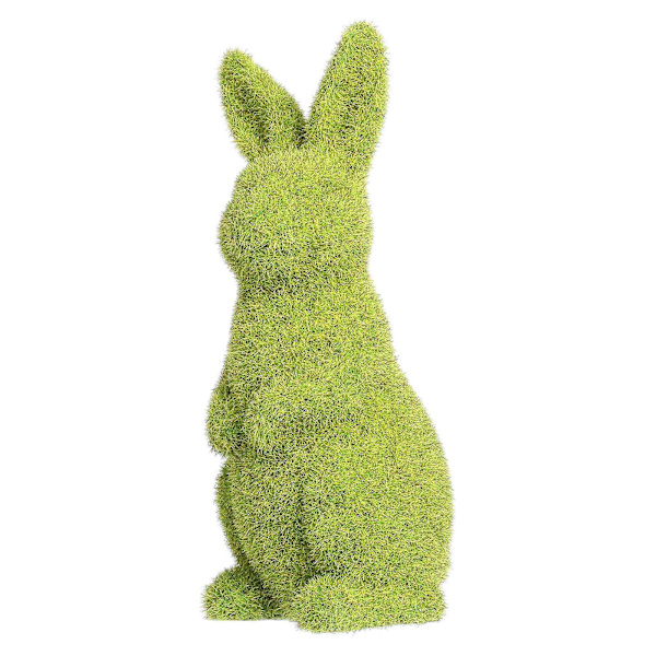 Tomfeel Flocking Bunny Decoration Fairy Garden Rabbit Sculpture Moss Easter Ornament（tummanvihreä）