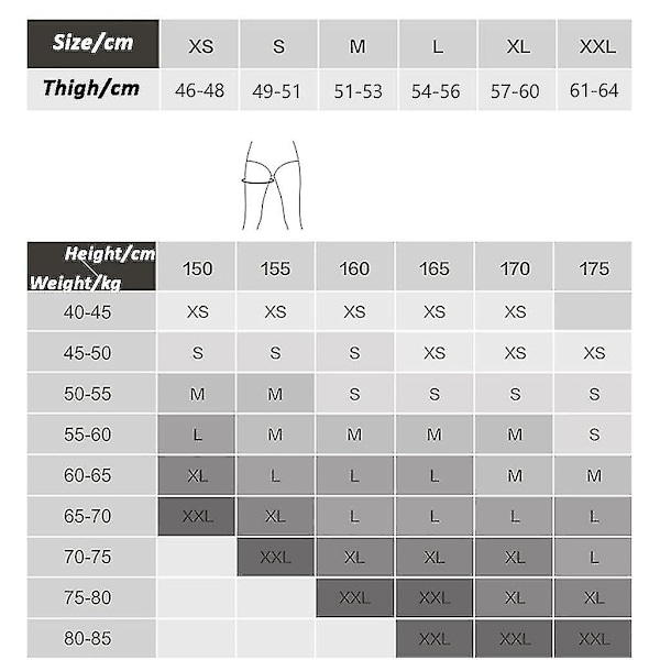 Kvinder Lår Slankere Ben Kompression Ærmer Slankende Lår Wraps Body Shaper XL Sort