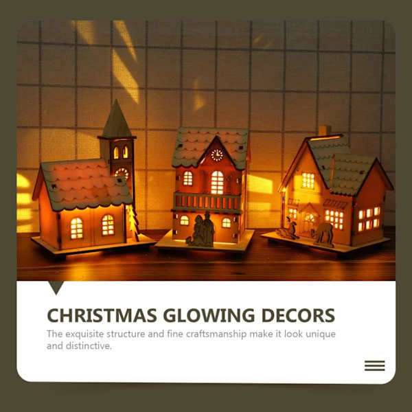 Træ Julelandsby LED-belysning Træ Julehus, Sno