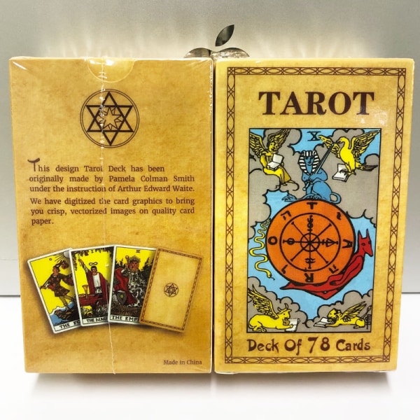 Tarotkort med guidebog til begyndere, inklusive farverig guidebog, traditionelle tarotkort, klassisk tarotkortdæk med 78 kort