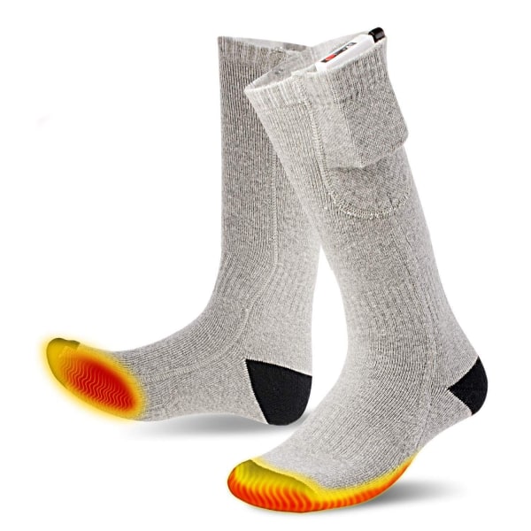 Oppvarmede sokker, termiske bomullssokker drevet av elektrisk batteri Wi