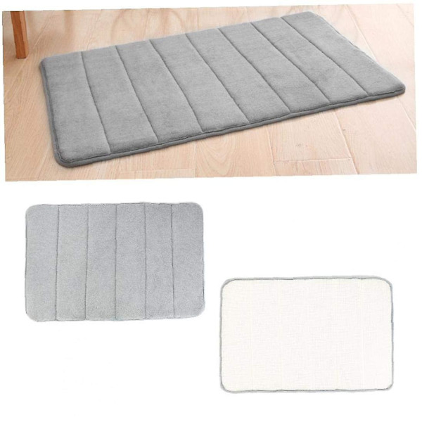 Husholdningsdørmåtte Tepper Korallfleece Badematte Teppe Memory Foam Badmatte 50*80cm lyseblå