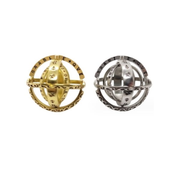 2 stk. (guld+sølv) Spinner-ringe Dekompressionslegetøj Spinner-legetøj Ma