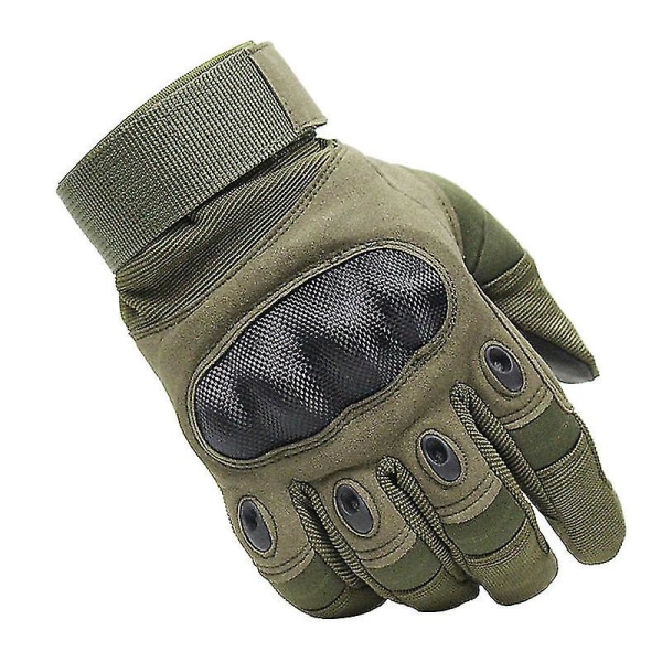 Taktiska handskar, Militärhandskar med pekskärm med hård knoge För Jakt Skytte Vandring Airsoft Camping Paintball Army Training（XL Military Green）