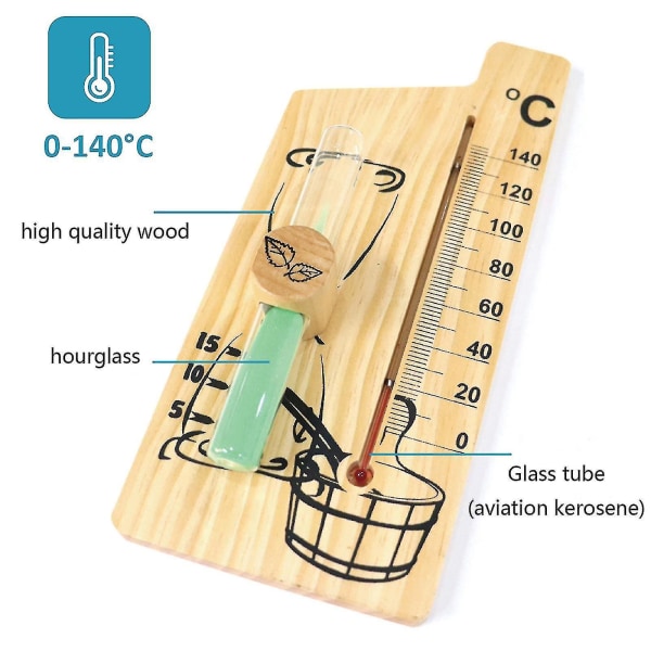 Kreativ design termometer i tre, 0-140 grader