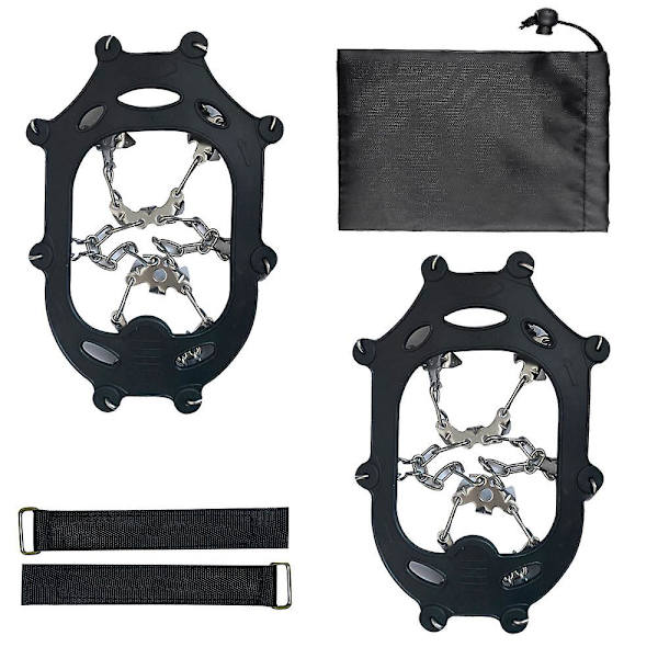 Crampons Ice Cleats Med 19 Tenner 201 Rustfrie Stål Pigger Og Holdbar Silikon, Anti-Skli Sko Pigger For Vinter