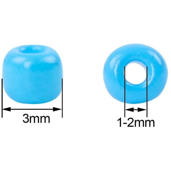 Glasfröpärlor 24 färger små pärlor Kit Armbandspärlor för smyckestillverkning（3MM 12000st）
