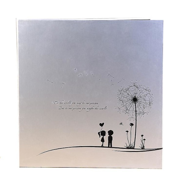 Fotoalbum Bryllupsgæstebog Diy Memory Book Hvid Mælkebøtte Scrapbog Med 50 Sorte Sider Gave